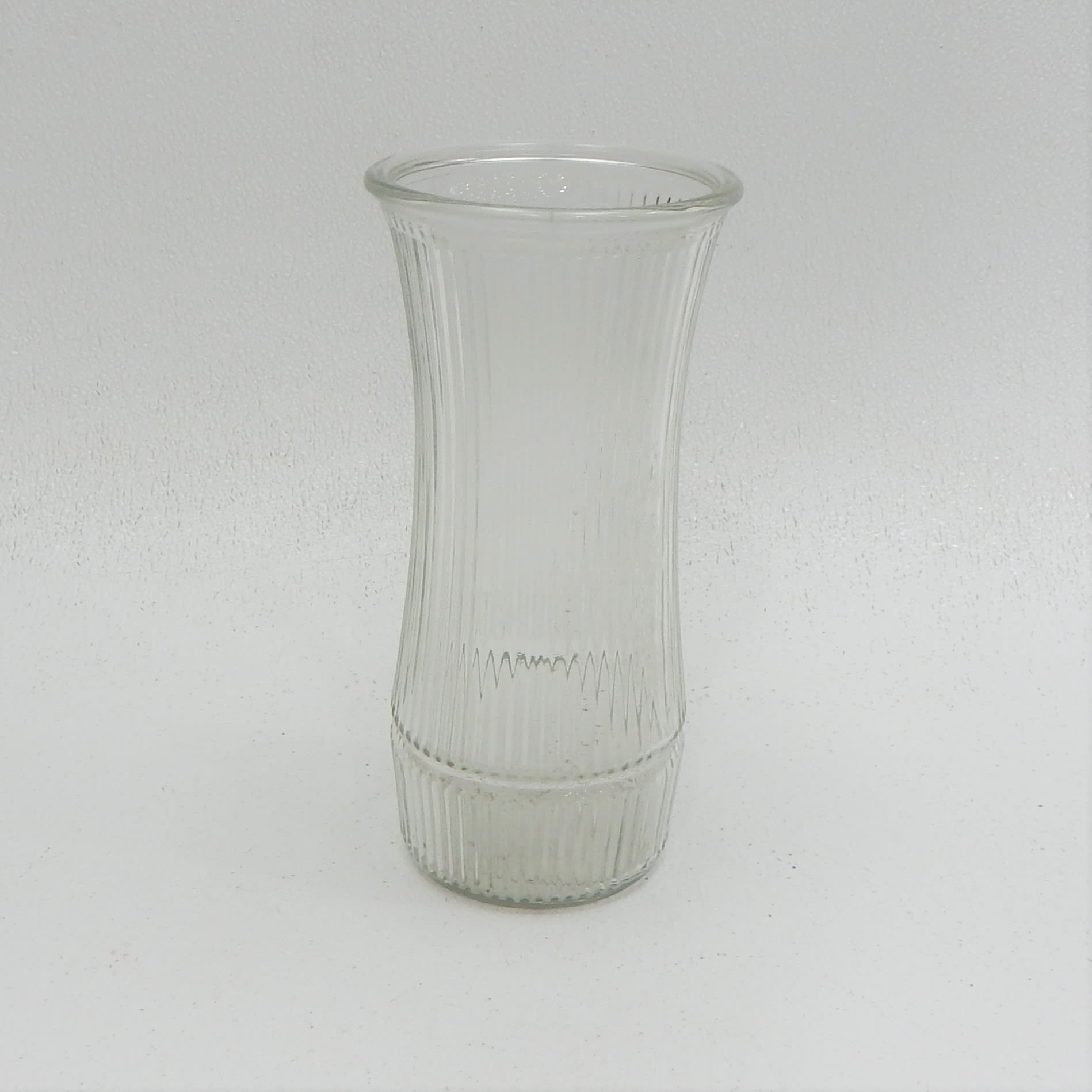 Buy The Vintage Hoosier Clear Glass Ribbed Vase B Goodwillfinds