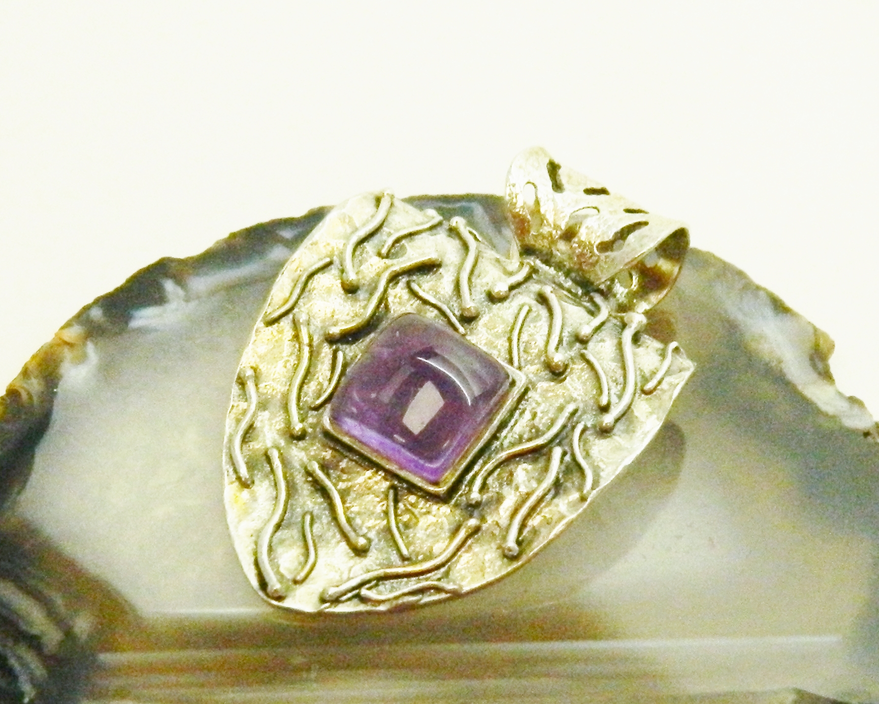 Buy The Regina Lane Israel 925 Amethyst Pendant 5 1g GoodwillFinds