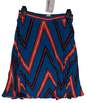 Womens Blue Chevron Pleated Side Zipper A Line Skirt Size Small image number 3