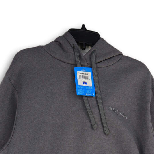 NWT Mens Gray Long Sleeve Kangaroo Pockets Pullover Hoodie Size Large image number 3