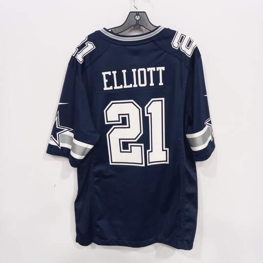 NFL Men's Navy Blue Dallas Cowboys #21 Elliott Jersey Size L image number 2