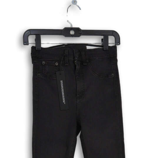 NWT Womens Black Denim Dark Wash Distressed High-Rise Skinny Jeans Size 26 image number 3