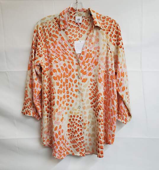 Cabi Peach Cheeky Skin Go To Blouse Sz XS image number 1