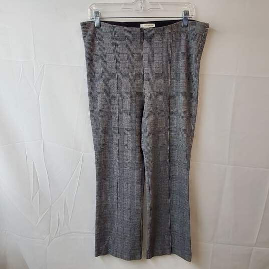 Anthropologie The Essential Crop Flare Pants Checked Gray Size L image number 1