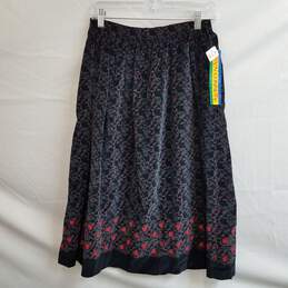 Velvet allover print midi skirt with contrast hem women's 10 petite alternative image