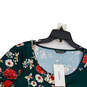 NWT Womens Multicolor Floral Round Neck Front Button Blouse Top Size 14-16 image number 3