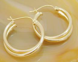 10K Yellow Gold Twisted Hoop Earrings 1.9g