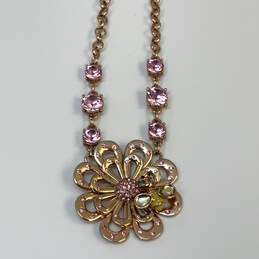 Designer Betsey Johnson Gold-Tone Link Chain Crystal Pendant Necklace alternative image