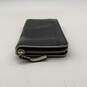 Womens Black White Leather Inner Pockets Card Holder Zip-Around Wallet image number 3