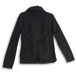Womens Black Long Sleeve Mock Neck Full-Zip Jacket Size Large alternative image