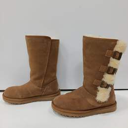 UGG Klea Chestnut Suede Shearling Winter Boots Women's  Size 7 alternative image