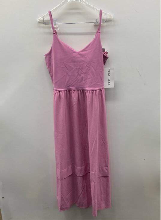 Athleta Women's Pink V Neck Hybrid Dress Sz S NWT image number 1