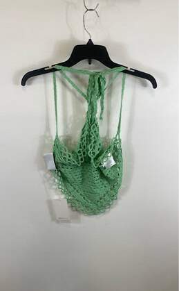 NWT C/Meo Collective Womens Lime Green Knitted Lucid Crochet Top Size Small alternative image