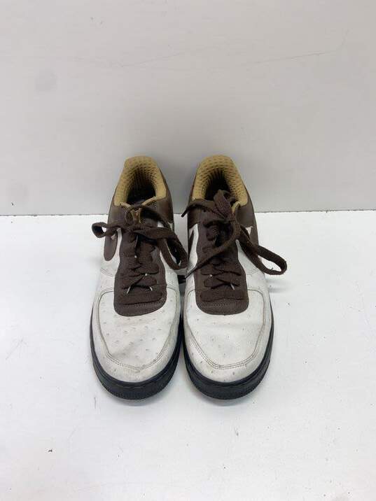 Nike Air Force 1 Premium Leather Oscar De La Hoya Sneakers Brown 9 image number 6