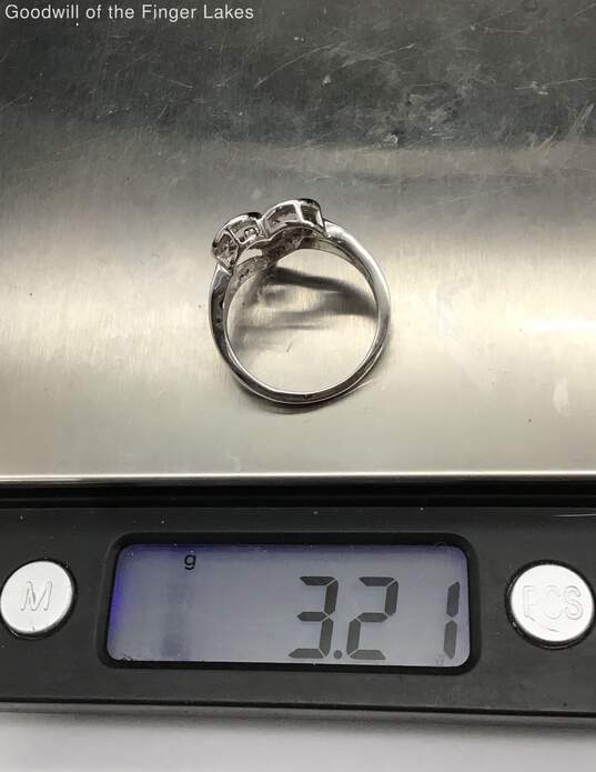 925 Silver Mother & Child Ring w Diamond image number 6