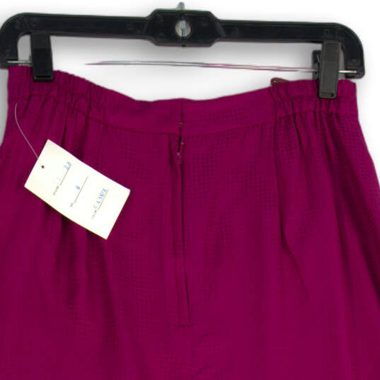 Womens Purple Flat Front Back Zip Straight & Pencil Skirt Size 6 image number 4