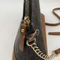 Womens Brown Leather Inner Pocket Semi Chain Strap Zipper Crossbody Bag image number 3