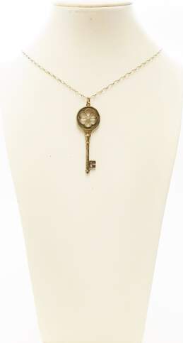 Tiffany & Co. Sterling Silver Diamond Blossom Key Pendant Necklace 10.8g