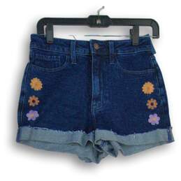 NWT Hollister Womens Blue Denim 5-Pocket Design Cutoff Shorts Size 1 W25