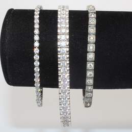 Bundle Of 3 Sterling Silver CZ Tennis Bracelets