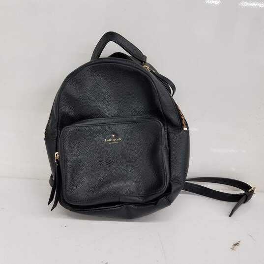 Kate Spade Black Pebbled Leather Mini Backpack image number 1