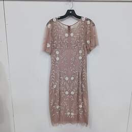 Adrianna Papell Beaded Pink Dress Size 12 alternative image