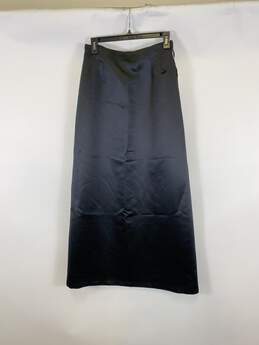 NWT Jones New York Evening Womens Black Satin Bake Zip Maxi Skirt Size 8P