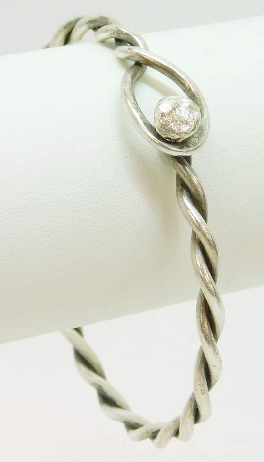 Vintage Silver Flare Motif Bracelet 925 marz.jp