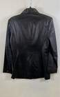 Apostrophe Womens Black Leather Long Sleeve Collared Button Front Jacket Size 10 image number 2