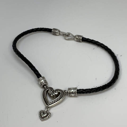 Designer Brighton Silver-Tone Double Heart Shape Classic Pendant Necklace image number 3