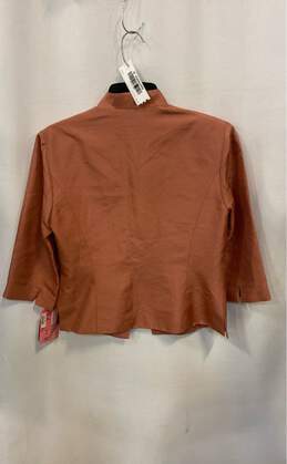 NWT Adrianna Papell Womens Brown 3/4 Sleeve Sigle Breasted Blazer Jacket Size 6P alternative image