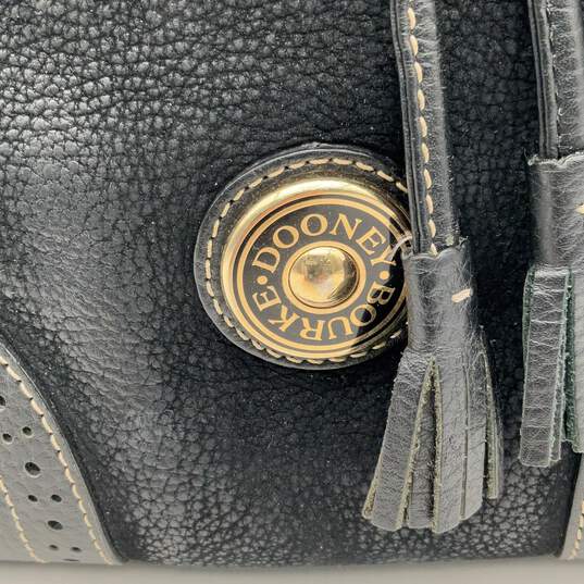 Dooney & Bourke Womens Black Leather Drawstring Inner Pocket Bucket Bag Purse image number 6