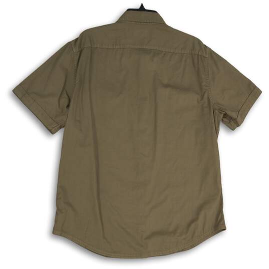 NWT Rock & Republic Mens Khaki Spread Collar Short Sleeve Button-Up Shirt Sz XL image number 2