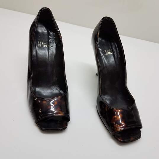 Stuart Weitzan Patent Leather Printed Heels - Sz 6 image number 2
