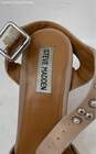 Steve Madden Womens Cara Beige Silver Leather Studded Strappy Heels Size 7.5 M image number 6