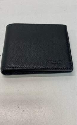 Coach Cross Grain Leather Bifold Wallet Black