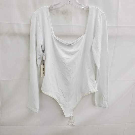 BABATON White Long Sleeve Bodysuit in Women's Size XL image number 1