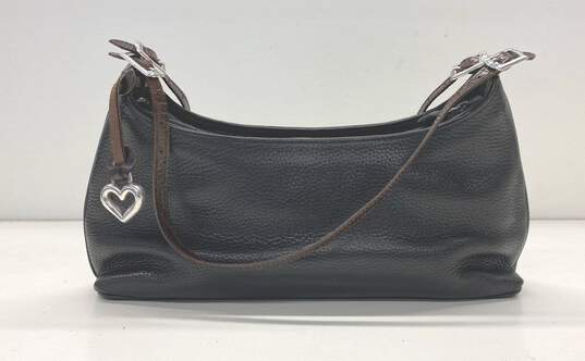 Brighton Leather Embossed Double Strap Shoulder Bag Black image number 2