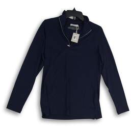 NWT Peter Millar Mens Jacket Long Sleeve Half-Zip Pullover Navy Blue Size M alternative image