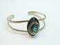 Taxco 925 Abalone Shell Cut Out Cuff Bracelet 24.7g image number 2