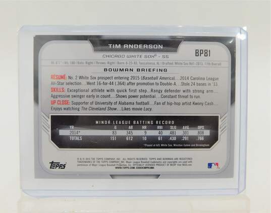 2015 Tim Anderson Bowman Silver Ice Pre-Rookie Chicago White Sox image number 2