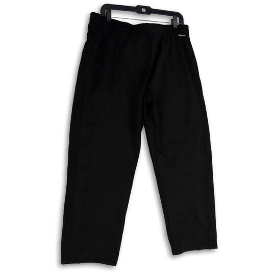 Buy the Mens Black White Flat Front Pull-On Yoga Training Capri Pants Size  XL