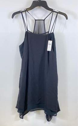 NWT Maeve Womens Black Silk Square Neck Spaghetti Strap Mini Dress Size SP