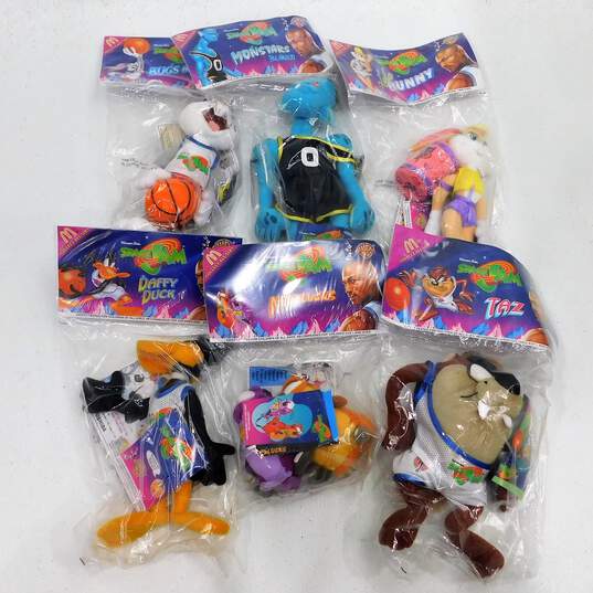 Space Jam 1996 Plush Dolls McDonalds Happy Meal Toys Complete Set of 6 NIP image number 1