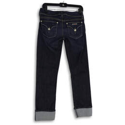 Womens Blue Denim Cuff Medium Wash 5 Pocket Design Skinny Jeans Size 27 alternative image