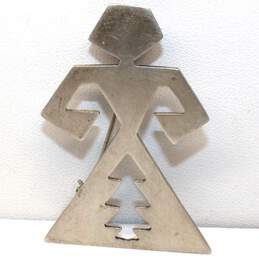Artisan Signed Sterling Silver Human Form Brooch