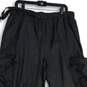 Womens Black Adjustable Elastic Waist Cuffed Hem Cargo Pants Size XL image number 3