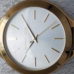 Michael Kors MK2273 Gold Tone & White Minimalist Watch NOT RUNNING