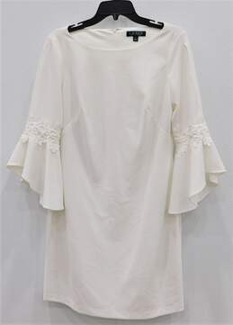 Ralph Lauren Women's White Bell-Sleeve Shift Dress Size 8