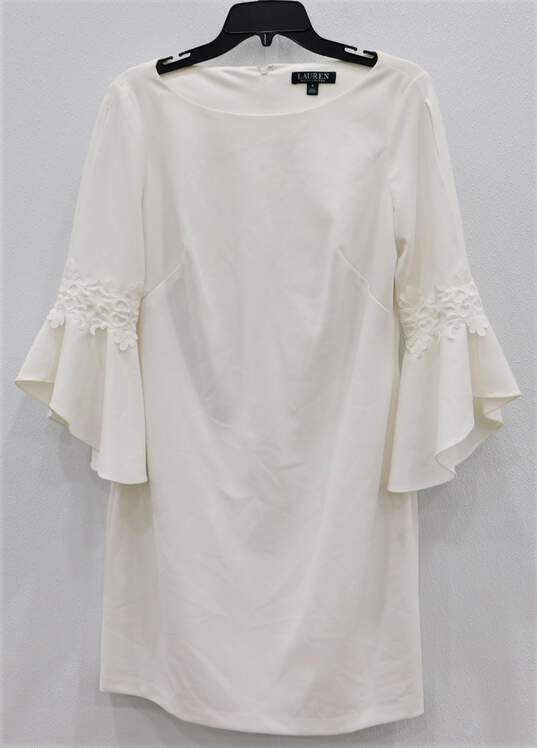 Ralph Lauren Women's White Bell-Sleeve Shift Dress Size 8 image number 1